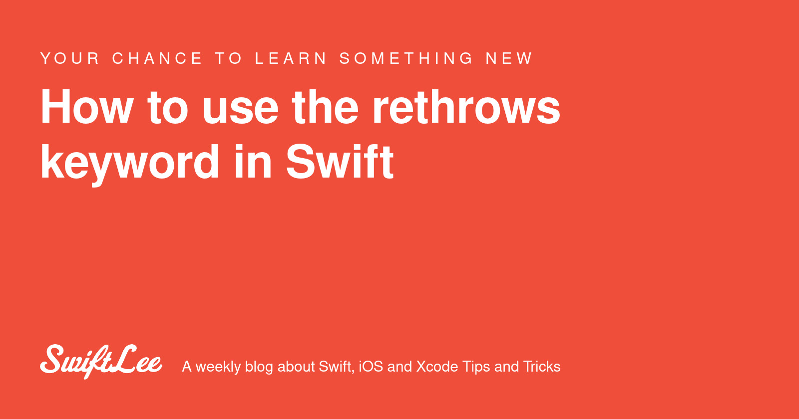 How to use the rethrows keyword in Swift SwiftLee