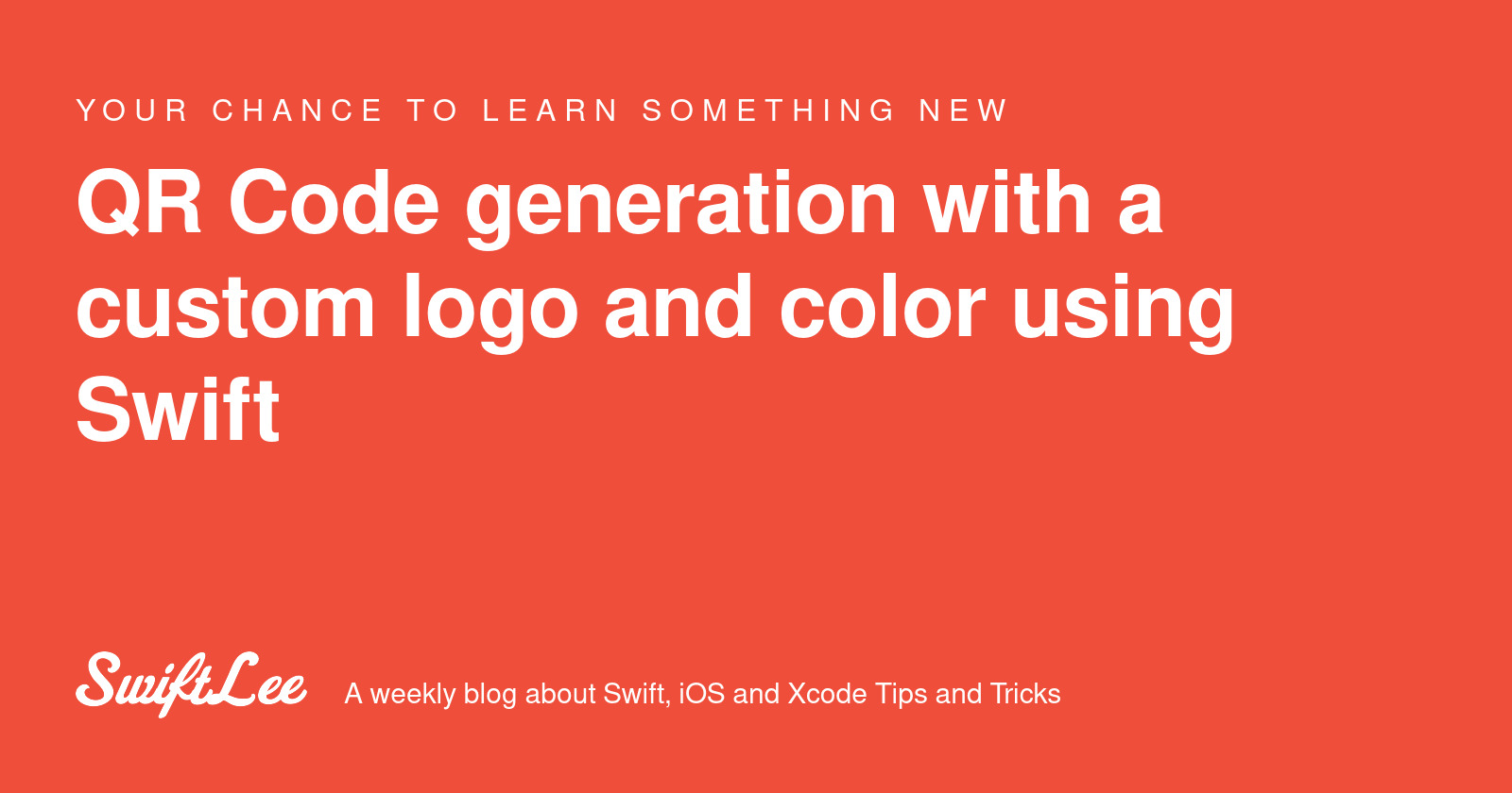 QR Code generation with a custom logo and color using Swift - SwiftLee