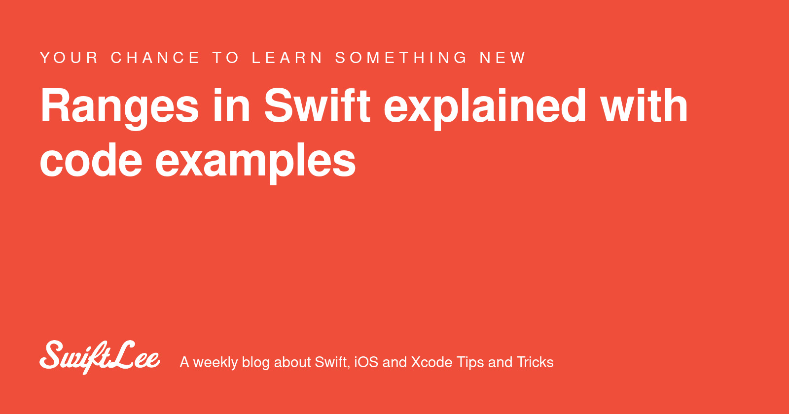 Ranges in Swift explained with code examples - SwiftLee