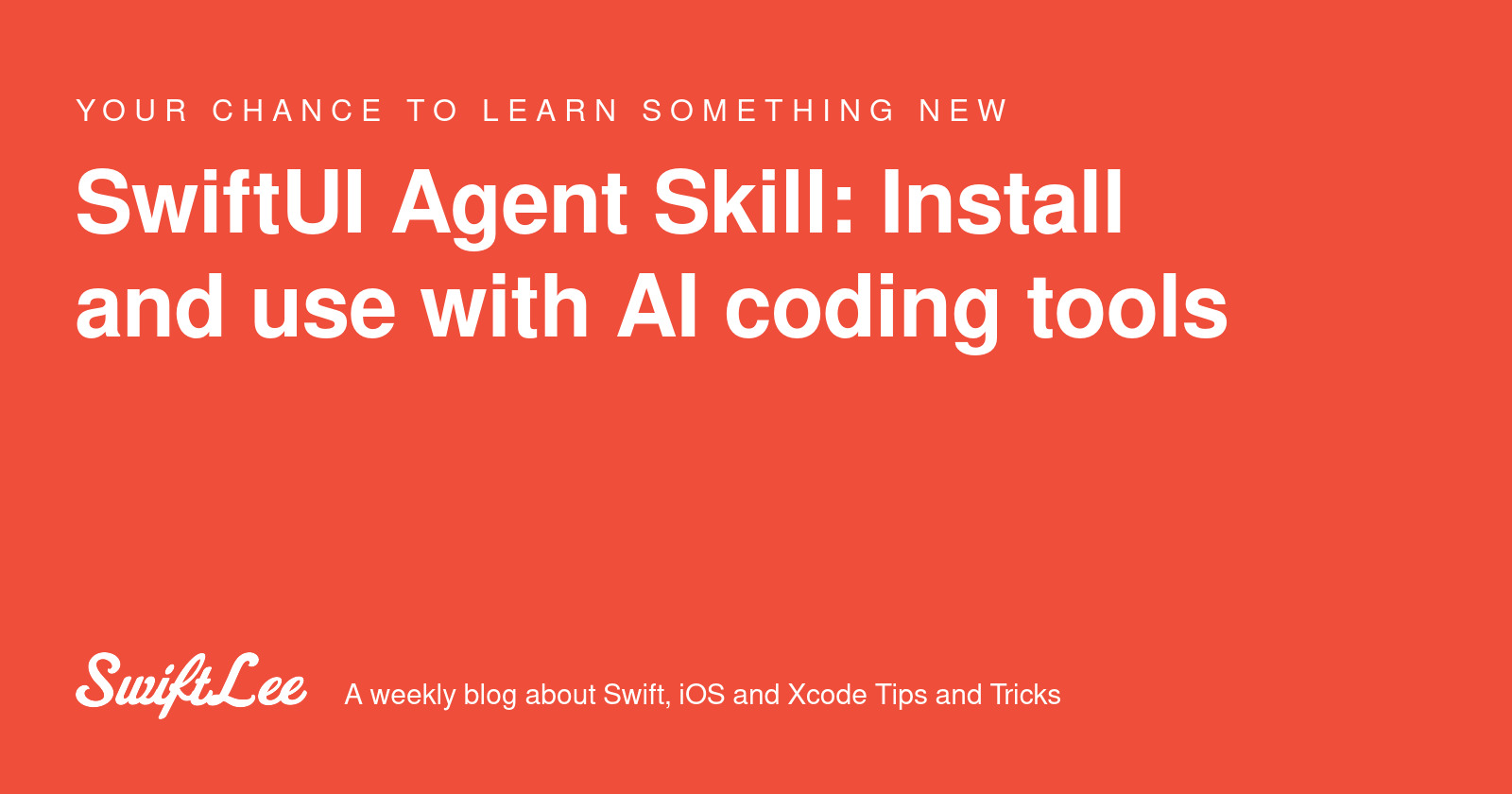 SwiftUI Agent Skill: Install and use with AI coding tools
