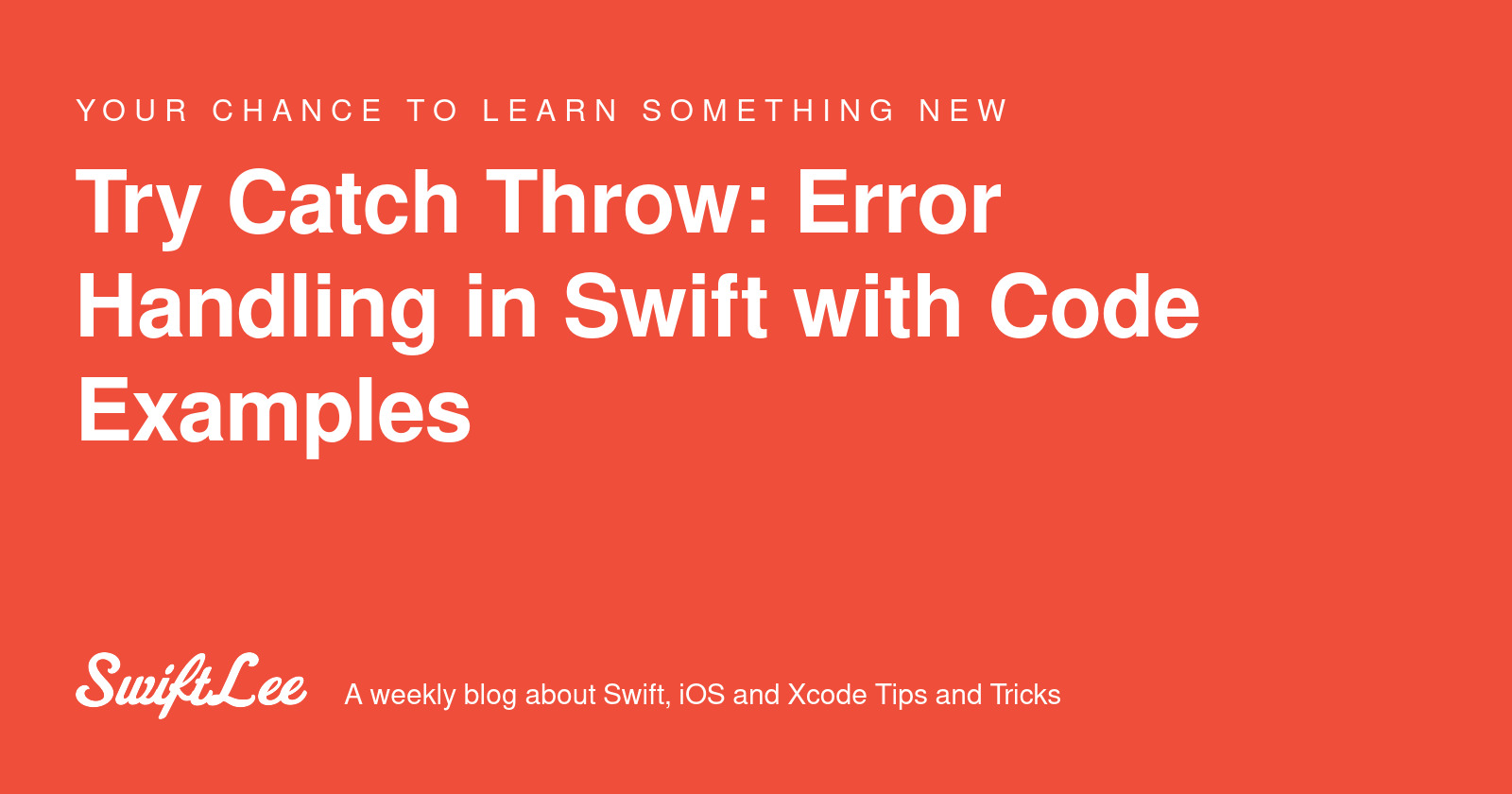 Try Catch Throw Error Handling in Swift with Code Examples